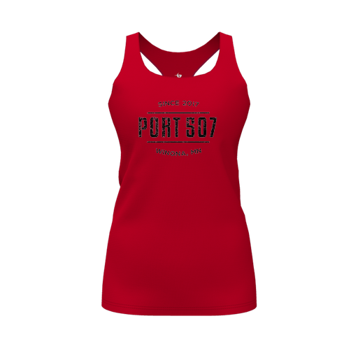 [FT0TRBRD-FYS-LOGO1] Decker Racerback Tank Top (Female Youth S, Red, Logo 1)