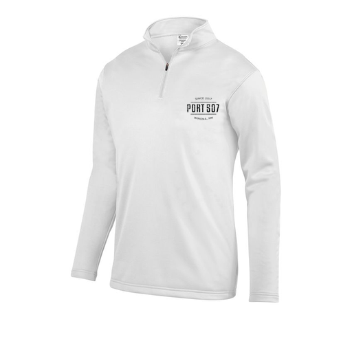 [FOLQFFWH-YS-LOGO1] Decker Youth FlexFleece 1/4 Zip (Youth S, White, Logo 1)